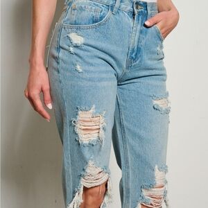 Distressed Light Blue Women's Jeans